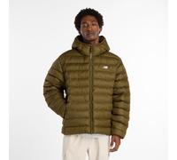 New Balance Herren Sport Essentials Hooded Puffer Jacket in Braun, Polywoven, Größe XS