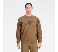 NEW BALANCE Herren T-Shirt Essentials Stacked Logo French Terry Crewneck (MT31538) S Braun
