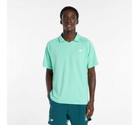 New Balance Herren Tournament Polo in Grün/Weiß, Poly-Strick, Größe L