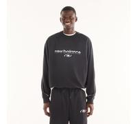 New Balance Herren Trackside French Terry Crew in Schwarz, Poly-Strick, Größe 2XL