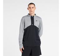 New Balance Herren Utility Knit 1/4 Zip in Grau/Schwarz, Poly-Strick, Größe 2XL