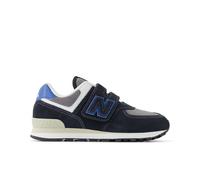 New Balance Kinder 574 Hook & Loop in Schwarz/Blau, Leder, Größe 28