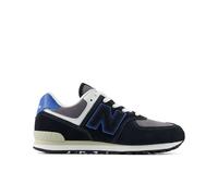 New Balance Kinder 574 LACE in Schwarz/Blau, Leder, Größe 38.5