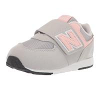 New Balance Kinder 574 V1 New-b Klett-Sneaker Rain Cloud/Pink Haze 2 Wide Infant