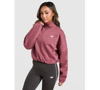 New Balance Logo 1/4 Zip Fleece - Damen, Rot - M