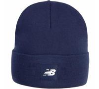 New Balance Logo Beanie Wintermütze (DE/NL/SE/PL, Alphanumerisch, Einheitsgröße, Navy/White)