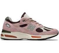 New Balance Unisex Made in UK 991v2 Grape Sorbet in Rosa/Violett/Grau/Braun, Wildleder/Mesh, Größe 46.5