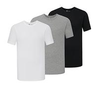 New Balance Men's Cotton Performance Crew Neck Tee 3-Pack, Black/White/Heather Grey,X-Large
