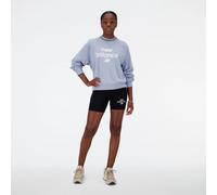 New Balance NB Essentials Graphic Crew Fleece Damen Kapuzensweater, grau L
