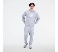 New Balance Herren Essentials Stacked Logo French Terry Crewneck in Grau, Cotton Fleece, Größe 2XL MT31538AG