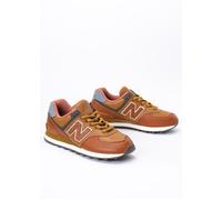 New Balance Herren 574 in Braun/Orange, Leder, Größe 41.5