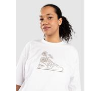 T-Shirt NEW BALANCE, Damen, Gr. M, weiß, Jersey, Obermaterial: 100% Baumwolle, sportlich, oversize, Rundhals, Halbarm, Shirts (77879334-M) weiß