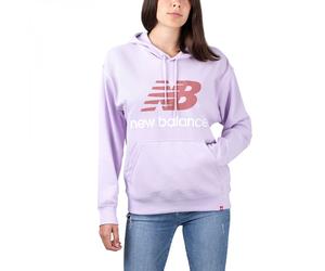 New Balance Purple / Red Damen XS New Balance Essentials Stacked Logo Oversize Hoodie