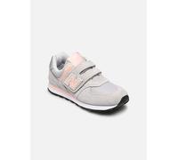 New Balance 574 Core Hook & Loop Kinder Sneaker hellgrau/rosa - 35