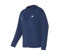 New Balance Stacked Logo French Terry Full Zip Hoodie - Athletic Grey, blau, L/XL