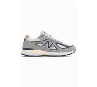 New Balance Unisex Made in USA 990v4 in Grau/Blau, Leather, Größe 42.5