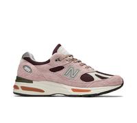 New Balance Unisex Made in UK 991v2 Grape Sorbet in Rosa/Violett/Grau/Braun, Wildleder/Mesh, Größe 44