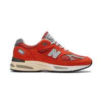 New Balance Unisex Made in UK 991v2 in Orange/Rot, Wildleder/Mesh, Größe 38.5