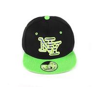 New Boy Girl NY New York süße Unisex Schwester Bruder Kindercap Hai Tiger Adler Prince Kinder Cap Snapback und Mütze 49-56cm Kopfumfang (One Size, NY Outline Black Green)