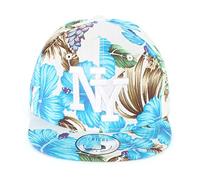 New Boy Girl NY New York süße Unisex Schwester Bruder Kindercap Hai Tiger Adler Prince Kinder Cap Snapback und Mütze 48-58cm Kopfumfang (One Size, NY-Flower-Sky-Weiß)