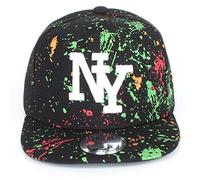 New Boy Girl NY New York süße Unisex Schwester Bruder Kindercap Hai Tiger Adler Prince Kinder Cap Snapback und Mütze 49-56cm Kopfumfang (One Size, NewSplash-Black)