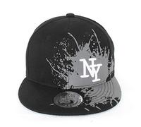 New Boy Girl NY New York süße Unisex Schwester Bruder Kindercap Hai Tiger Adler Prince Kinder Cap Snapback und Mütze 49-56cm Kopfumfang (One Size, Plash-BLK-Gry)