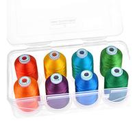 New brothread - 18 Optionen - 8 Schnappen Spulen von 1000m jeder Polyester Maschine Stickgarn mit Klarer Kunststoff Aufbewahrungsbox für Stickerei & Quilten - Fruit&Garden