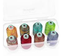 New brothread - 18 Optionen - 8 Schnappen Spulen von 1000m jeder Polyester Maschine Stickgarn mit Klarer Kunststoff Aufbewahrungsbox für Stickerei & Quilten - Variegated Colour2