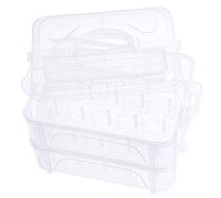 New brothread 2 Lagige Stapelbare Durchsichtige Aufbewahrungsbox/Organizer für 40 Spulen Stick- und Nähgarn für zu Hause (Anforderungen an die Spulengröße: Höhe≤ 5,6cm; Breite≤ 4,3cm)