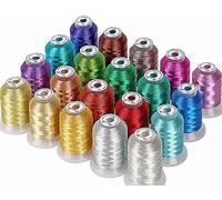 New brothread 20 Sortierte Farben Metallic Maschinen Stickgarn 500M für Computerized Stickerei und Dekoratives Nähen