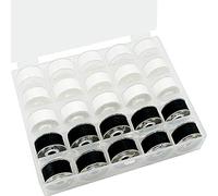 New brothread 25pcs/Pack 15Weiß+10Schwarz 60S/2 (90WT) Bobbin Thread Vorgewickelten Spulen Unterfaden Kunststoff Größe A SA156 für Stickerei und Nähmaschine Brother/Babylock/Janome/Singer/Kenmore