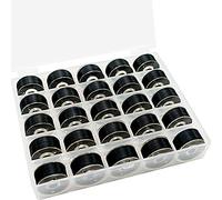 New brothread 25pcs/pack Schwarz 70D/2 (60WT) Bobbin Thread Vorgewickelten Spulen Unterfaden Kunststoff Größe A SA156 für Stickerei und Nähmaschine Brother/Babylock/Janome/Singer/Kenmore