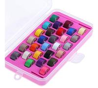 New brothread 28pcs Sortierte Farben 60S/2 (90WT) Vorgewickelten Spulen Unterfaden Kunststoff Größe A SA156 für Stickerei und Nähmaschine DIY Stickgarn Nähgarn