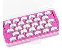 New brothread 28pcs Weiß 60S/2 (90WT) Vorgewickelten Spulen Unterfaden Kunststoff Größe A SA156 für Stickerei und Nähmaschine DIY Stickgarn Nähgarn