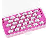 New brothread 28pcs Weiß 70D/2 (60WT) Vorgewickelten Spulen Unterfaden Kunststoff Größe A SA156 für Stickerei und Nähmaschine DIY Stickgarn Nähgarn