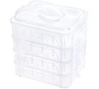 New brothread 4 Lagige Stapelbare Durchsichtige Aufbewahrungsbox/Organizer für 80 Spulen Stick- und Nähgarn für zu Hause (Anforderungen an die Spulengröße: Höhe≤ 5,6cm; Breite≤ 4,3cm)