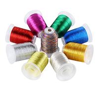New brothread 9 Grund Farben Metallic Maschinen Stickgarn 500M für Computerized Stickerei und Dekoratives Nähen - Sortiment 1