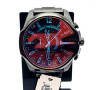 NEW DIESEL MEGA CHIEF DZ4318 STAINLESS STEEL BLACK PLATED MENS WATCH