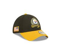 New Era 39Thirty NFL STS 22 Steelers Cap Basecap Baseballcap Fullcap Curved Brim Pittsburgh Damen/Herren - Hinten geschlossen, mit Schirm Frühling-Sommer
