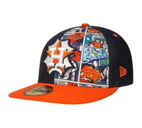 New Era 59Fifty Astros Comic Cap Basecap Baseballcap MLB Houston Damen/Herren - Hinten geschlossen, mit Schirm Frühling-Sommer Herbst-Winter Frühjahr Sommer Herbst Winter - 7 1/2 (59,6 cm) dunkelblau