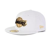 New Era 59FIFTY Cap - Los Angeles Lakers - Offizielle NBA Fitted Baseballmütze - Weiß/Gold