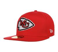 New Era 59Fifty NFL Chiefs Cap Basecap Baseballcap Fitted Flat Brim NFL-Cap Kansas City (7 1/4 (57,7 cm) - rot)