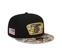 New Era 59Fifty Pittsburgh Steelers Cap Basecap Baseballcap Flat Brim Fitted NFL-Cap Herren - Hinten geschlossen, mit Schirm Herbst Sommer Frühjahr Winter Frühling-Sommer Herbst-Winter - 7 3/8 (58,7
