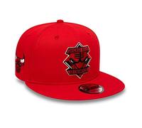 New Era 9Fifty Diamond Patch Bulls Cap Basecap Baseballcap Flat Brim NBA Chicago Damen/Herren - Snapback, mit Schirm Winter Herbst Frühjahr Sommer Frühling-Sommer Herbst-Winter - S/M (54-57 cm) rot