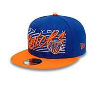 New Era 9Fifty NBA Properties Knicks Cap Basecap Baseballcap Flat Brim Snapback York Herren - mit Schirm Winter Herbst Frühjahr Sommer Frühling-Sommer Herbst-Winter - M/L (57-59 cm) blau-orange