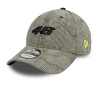 New Era VR46, Valentino Rossi, 9FORTY Pattern Cord Berretto da Baseball Grigio Con Logo Nero 46, Regolabile, Grigio, Taglia unica