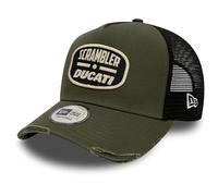 New Era A-Frame Trucker Cap Distressed Scrambler Ducati Oliv