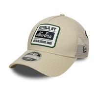 New Era A-Frame Trucker Cap Multi Patch Buffalo NY beige