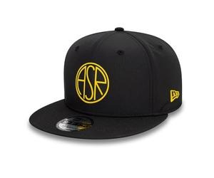 New Era AS Roma FW Poly Black - ASR Yellow Flat, Schwarz, M/L
