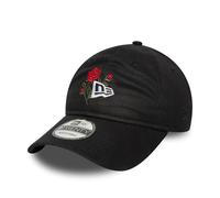 New Era Baseball Cap verstellbar unstrukturierte Krone gebogener Schirm Rose Kappe schwarz - One-Size